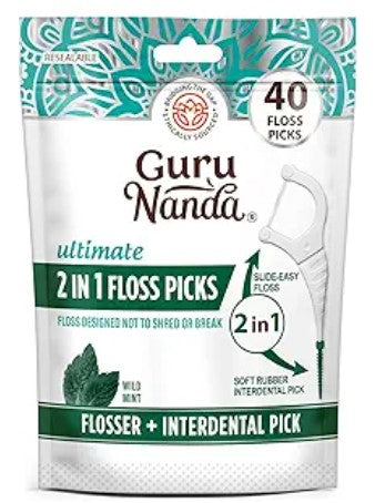 GuruNanda 2 in 1 Dental Floss Picks
