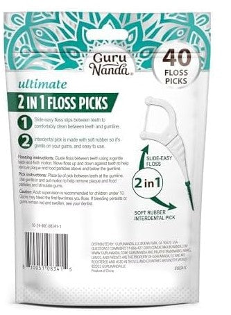 GuruNanda 2 in 1 Dental Floss Picks