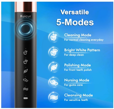 Kuicur Sonic Electric Toothbrush for Adults and Kids,